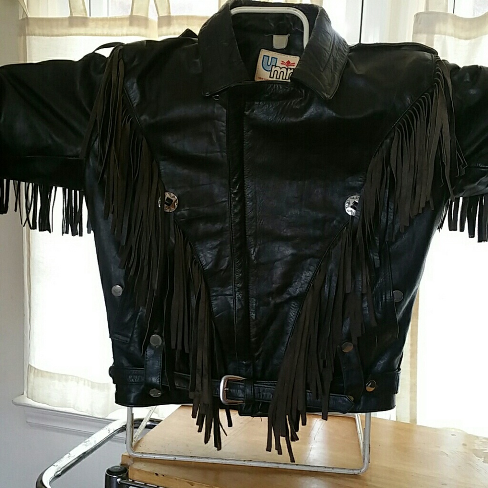 Vintage fringed leather  jacket.